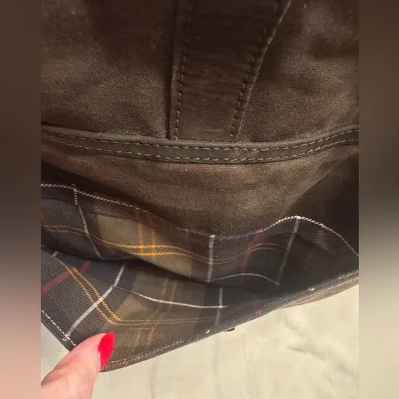 Barbour Waxed Leather Canvas Messenger/Mail Bag - Picture 6 of 14